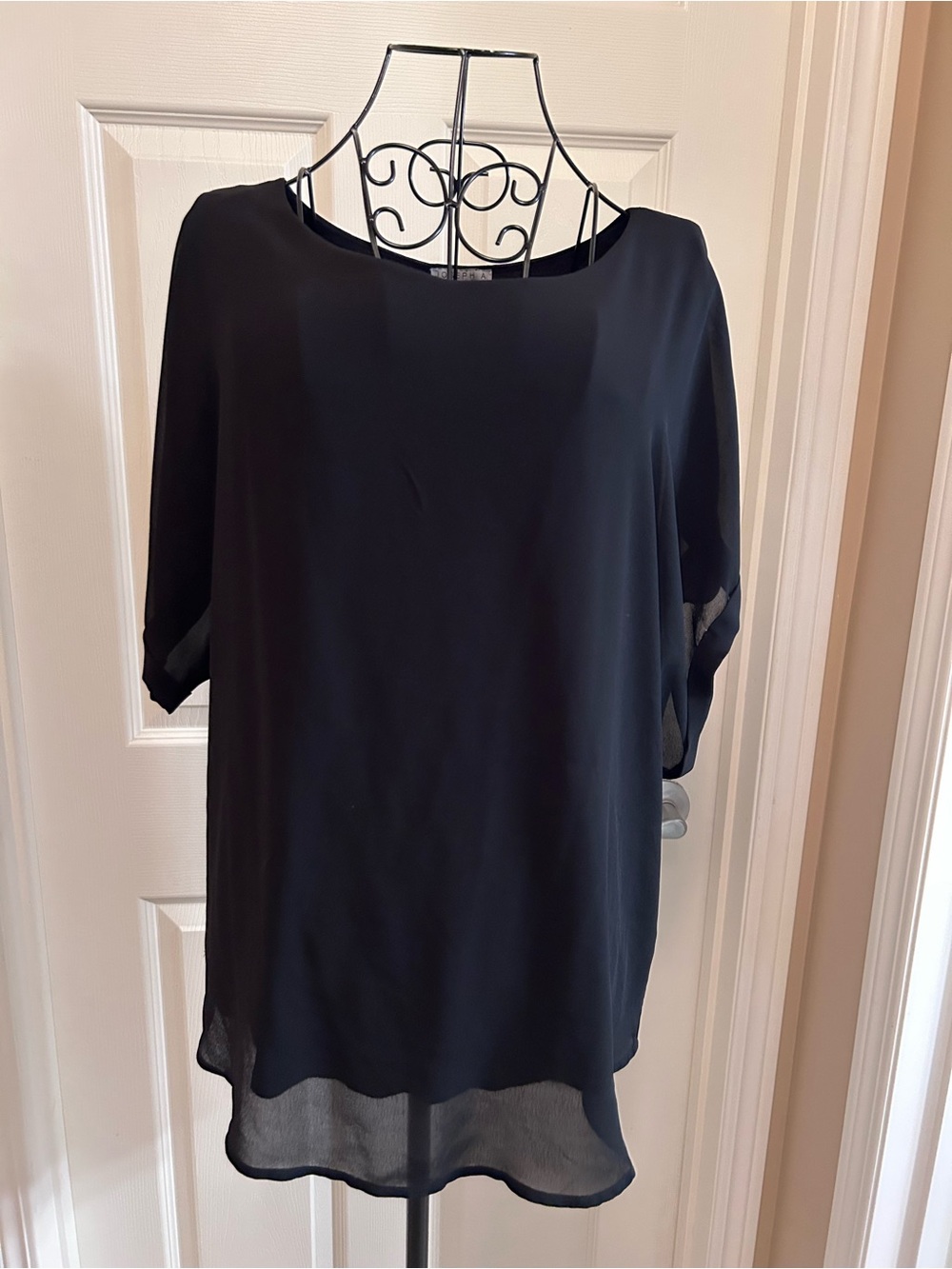 Joseph Black Chiffon Pullover Tunic